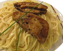 Spaghetti Foie gras poêlé